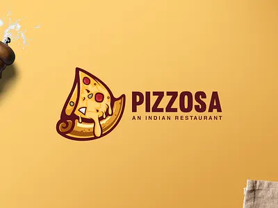Pizzosa aman rajwansh branding design illustration illustrator indian indian culture indian food photoshop pizza rajwansh art samosa samosa logo vector vectorart