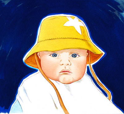 Portrait Baby Sebbie bo danique bodanique drawing illustratie illustrator portrait portrait art portrait illustration portrait painting