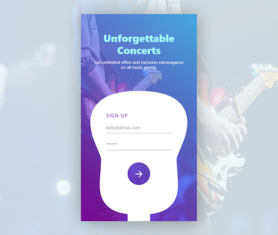 Music Event Management Platform Sign Up daily ui dailyui event app event sign up guitar html5 music sign up signup web design webapp webdesign website design