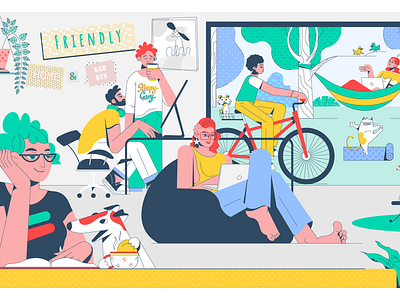 Cowork character cowork illustration illustrator ui ux vector web