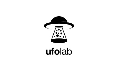 UFOLAB biotech concept design formula galaxy icon illustration lab laboratory logo medical negative space logo space spaceship symbol ufo