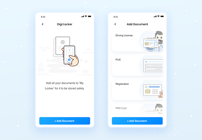 Digital Locker add blue card design digital digital illustration digital locker flat icon illustration onboarding outline pan card registration sketch vector xcarbon