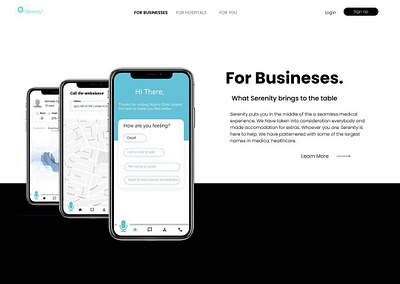 Serenity Health Landing Page app design illustration illustrator lettering logo minimal type typography ui web