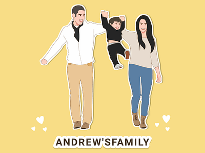 Family portrait illustration couple portrait custom portrait family portrait illustration portrait wedding portrait