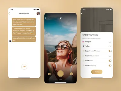 Reach — Where Stars meet their Fans camera luxury messanger minimal mobile mobile app mobile app design mobile design mobile ui mobile ux product product design pwa rich royal ui uiux ux ux design web