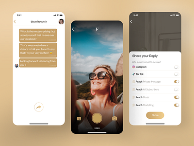 Reach — Where Stars meet their Fans camera luxury messanger minimal mobile mobile app mobile app design mobile design mobile ui mobile ux product product design pwa rich royal ui uiux ux ux design web