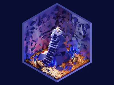 Room With Aladdin's Lamp — The Rooms Project 3d 3dart aladdin animation c4d cinema4d design disney gold illustration lamp quarantine redshift render room treasure