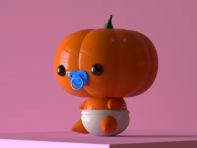 Pumpkin Kid 3d animation baby c4d character character design cinema4d food halloween kid maxon octane orange pumpkin redshift vegetable