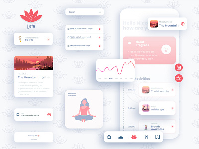 Loto Meditation App app app design creative design design app designer meditation app minimal pattern presentation ui uidesign ux