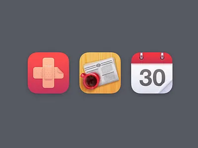Classics Part 13 bandaid calendar classics coffee health icons ios iphone news paper realistic red