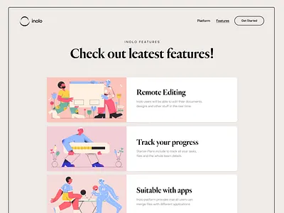 Inolo - Top Features @daily ui agonmustafa art classic color design designs illustration illustrator inspirational layout platform typography ui user experience web webdesign