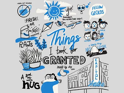 Things we took for granted artwork branding food granted graphic gratitude icon illustration mural sketch treasure vector