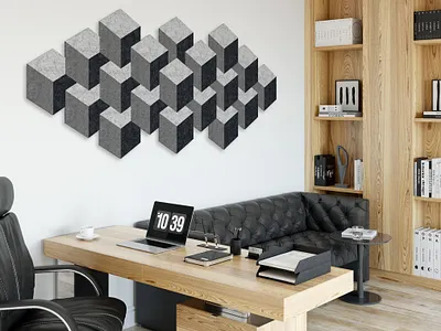 Sustainawalls - Cubes art cubes mural office recycled art recycling sustainability sustainable wall