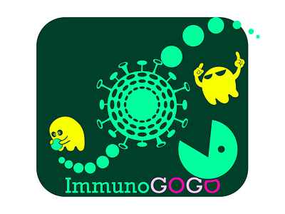 ImmunoGOGO board game biology board game cartoon dribbble weekly warm up illustration immunology logo natural science pac man protein rebound science virus