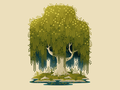 Weeping Willow digitalartist forest illustration leaves nature outdoors photoshop plants tree wacom wacom tablet willow