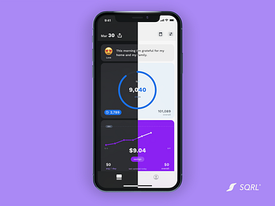Light and dark dark mode health app savings wellness