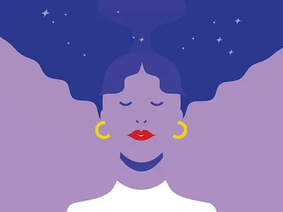 Disco Dreams 1970s 70s adobe disco disco dreams dream dreams flat girl girl illustration hair illustration illustrator print purple retro stars vector vintage woman