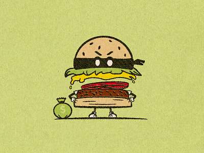 Hamburglar art burger flat illustration illustration art illustrator screenprint vector