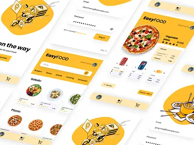 Delivery food app app app design delivery app design figma food app photoshop yellow