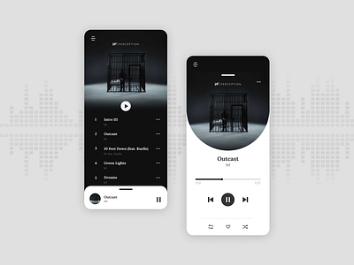 Music Player UI album app app design artist challenge clean concept daily ui 009 dailyui design interface minimal music music app music player product ui ui ux ui design user experience