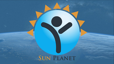 Sun Planet Logo adobe blue branding design graphic design icon illustrator logo orange planet sun typography ui