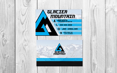 Glacier Mountain Business Cards blue branding business business card business card design business cards design graphic design logo ui