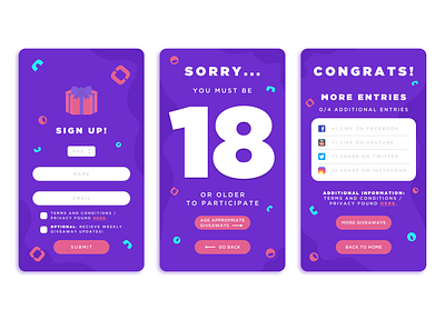Giveaway Sign-Up #DailyUIChallenge app design figma illustration ui ux