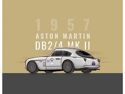 1957 Aston Martin DB2/4 Mk II⚡ aston martin car dribbble illustration illustrator muzli usemuzli vector