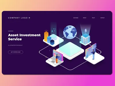 Digital Investment Isometric Landing Pages branding business design display illustration isometric isometric design isometric illustration landing page design ui ui design user interface ux vector web design web design agency website