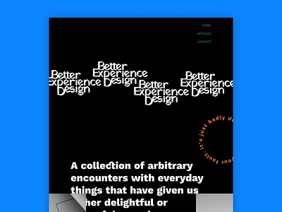 Better Exprience Design Homepage branding dark design landing page logo minimal minimalism typography ui website website concept white space whitespace