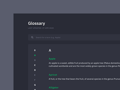 Glossary glossary ui