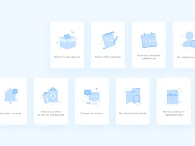 Empty page app blue clean design empty icon illustration simple ui