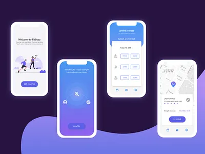 Fitness App UI Design adobe xd fitnessapp gradients mobile app mobile app design mobile ui prototype ui design uidesign