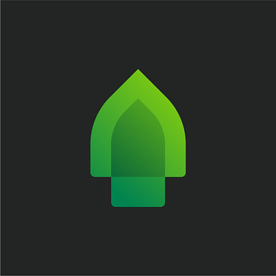 A + Mosque a ambigram design dribbble gradient green icon identity illustration illustrator letter logo mark minimal monogram mosque msaifulhak musafeer symbol ui design