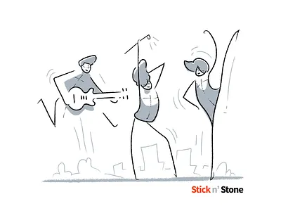 Stick n Stone 100 illustrations avatar branding character character design illustration illustration for website illustration pack line scene sketch stickman vector