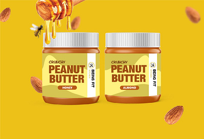 Re-Branding of Being Fit kitchen Peanut Butter art branding design flat logo logo design minimal rebrand rebranding vector