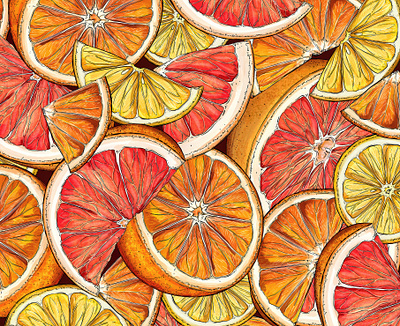 Citrus Pattern beverage botanical branding flowers illustration nature orange package design packaging pattern surface design