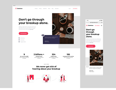 WEB | Datelove concept date design love responsive ui ux website
