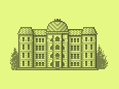 Grand House 8 bit building icon illustration small