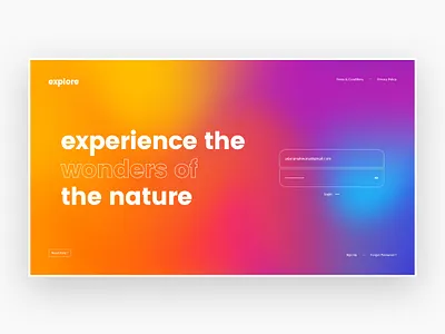 Explore - Login Screen app creative design designer designers explore landing landing page landingpage screen template ui ui kit web wonder
