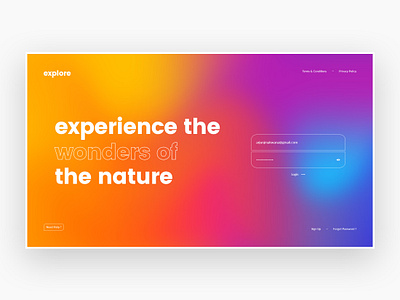 Explore - Login Screen app creative design designer designers explore landing landing page landingpage screen template ui ui kit web wonder