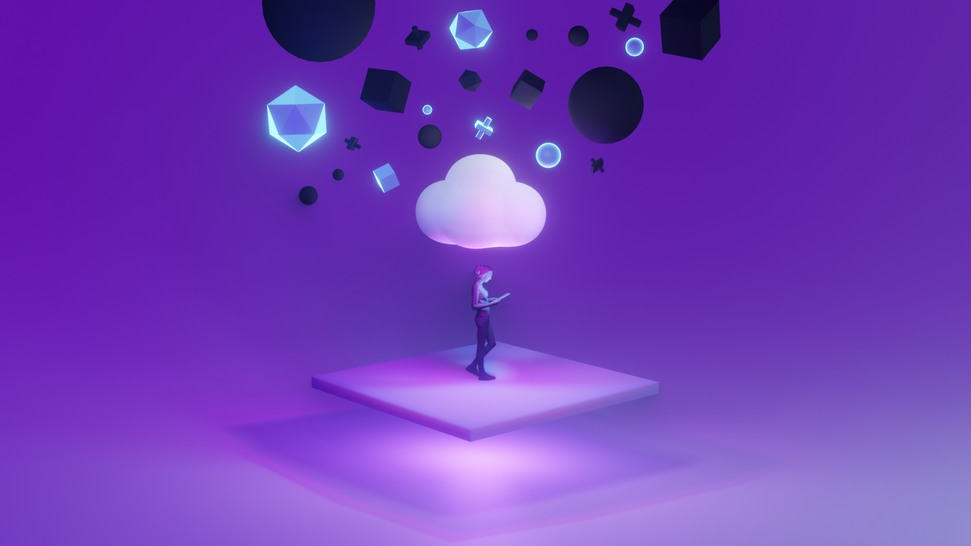 Cloud Illustration Concept 3d glow illustration product illustration