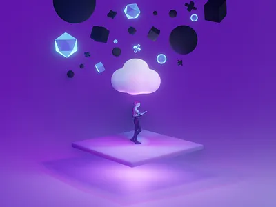 Cloud Illustration Concept 3d glow illustration product illustration