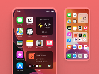 iOS14 × Slack Concept app clean figma flat home ios iphone minimal mobile simple web web design