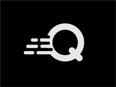 Q.. Quick branding design flat icon lettering logo minimal typography vector