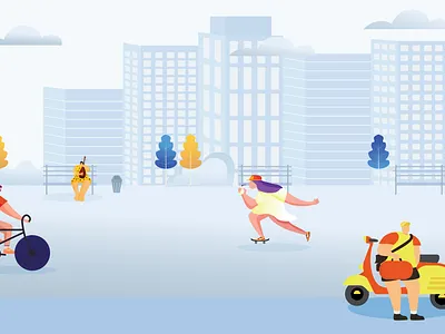 City Situation Flat Illustration branding design flat flatillustration illustration vector