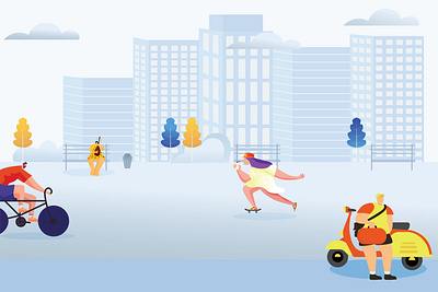 City Situation Flat Illustration branding design flat flatillustration illustration vector