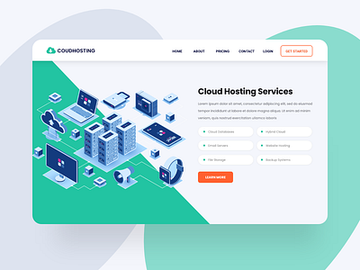 cloud hosting animation app branding design illustration logo minimal typography ui ux vector