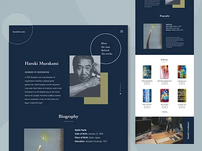 Landing page part2 daily ui fan page haruki murakami landing page portfolio ui web design