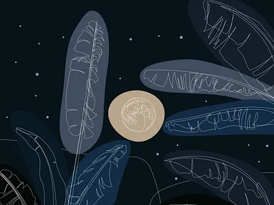 A quiet night in Paradise around the world art design digital painting icon illustration indonesia moon night sky stars travel vector